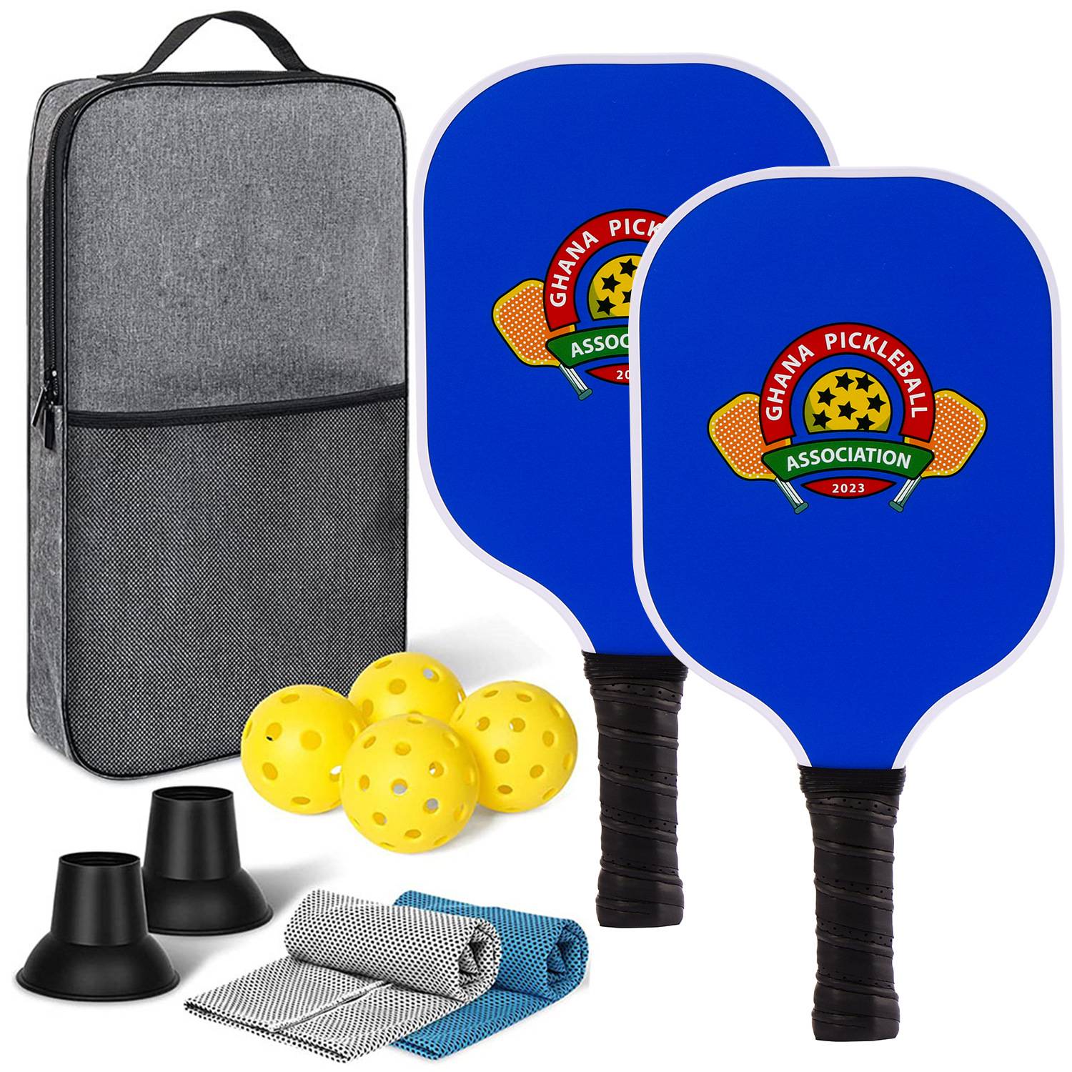 [Ultra-Light match-level carbon fiber-10] Double shot+4 balls+backpacks+two sweat towels+two pickers